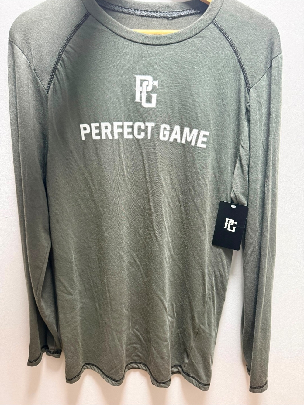 Perfect Game Men’s Long-Sleeve Shirt — Olive